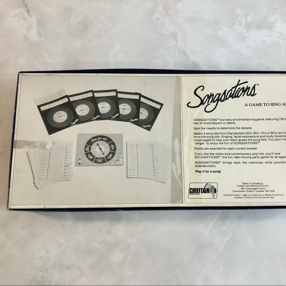 RARE Vintage 1988 Songsations Board Game Chieftain Products Mitkey 100% COMPLETE - Picture 3 of 12